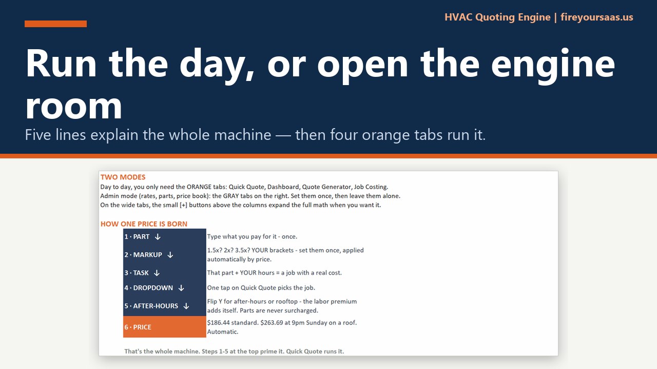 HVAC engine walkthrough — the whole system in five lines